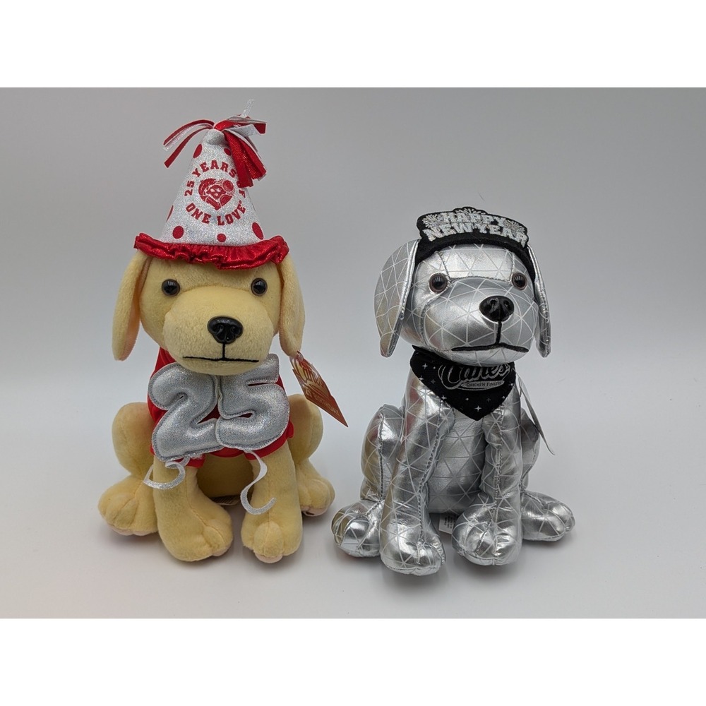 Canes Restaurant Dog Plush Lot 25th Birthday Countdown Stuffed Animal